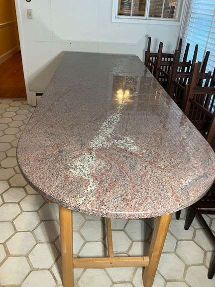 Granite Top Table With Wooden Frame