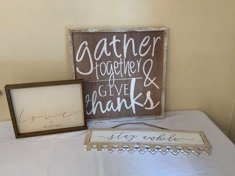 Three Inspirational Wooden Wall Signs