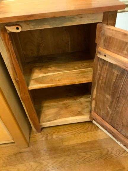 Wooden Cabinet With Single Door and Interior Shelf