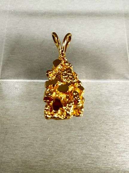 14K Gold Nugget-Style Pendant, 4.52 Grams