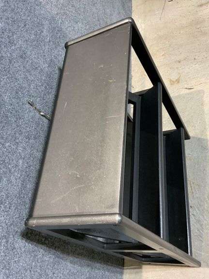 Black Wooden Two-Tier Shelving Unit with Open Design