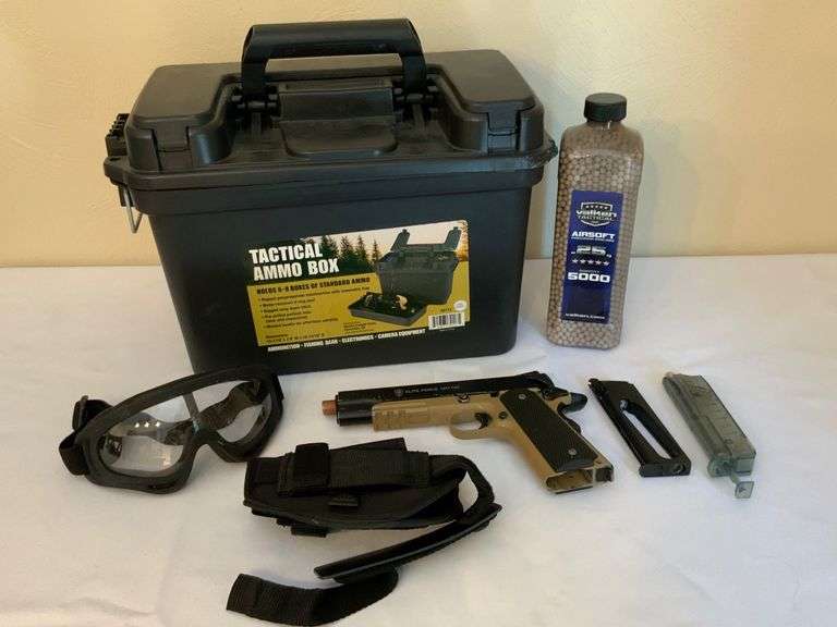 Elite Force 1911 TAC Airsoft Pistol Set with Tactical Ammo Box and Accessories