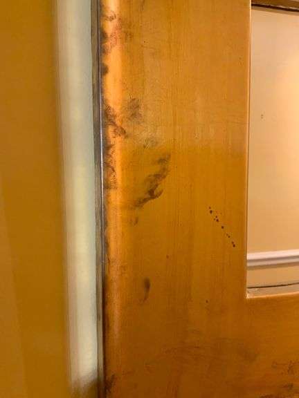 Italian Square Gilded Wooden Frame with Center Cut-Out, Genuine Gold Leaf