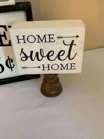 Decorative Wooden Signs Including ‘Soap and Water,’ ‘Home Sweet Home,’ and More