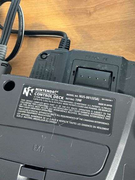 Nintendo 64 Console with Controllers, Memory Expansion, and Super Mario 64
