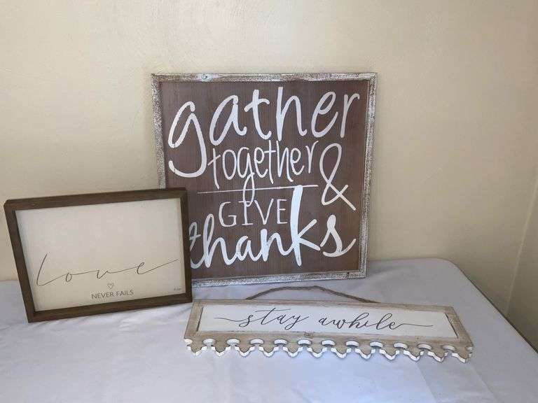 Three Inspirational Wooden Wall Signs