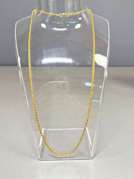 20-Inch 14k Gold Rope Chain Necklace