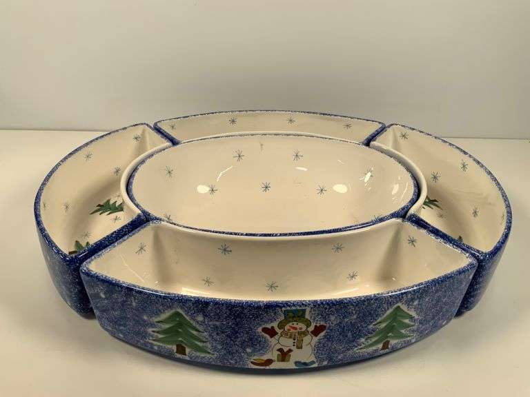 Studio Nova Frosty Snowman Divided Serving Dish Set