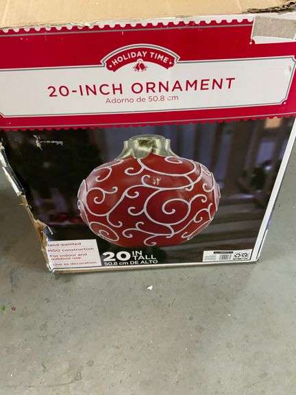Holiday Time 20-Inch Red and Gold Ornament with Swirl Design
