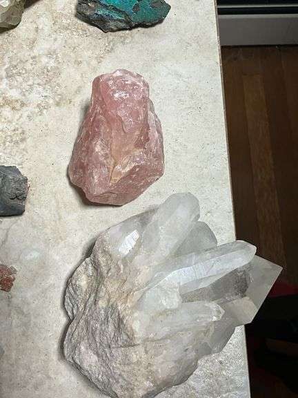 Stones, Minerals, and Crystals with Polished Gemstones Set