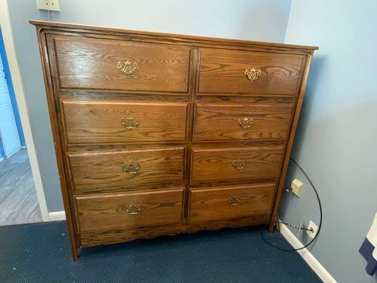 Extra Large Eight-Drawer Chest With Brass Hardware