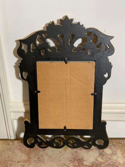 Ornate Gilded Wooden Mirror with Carved Decorative Frame