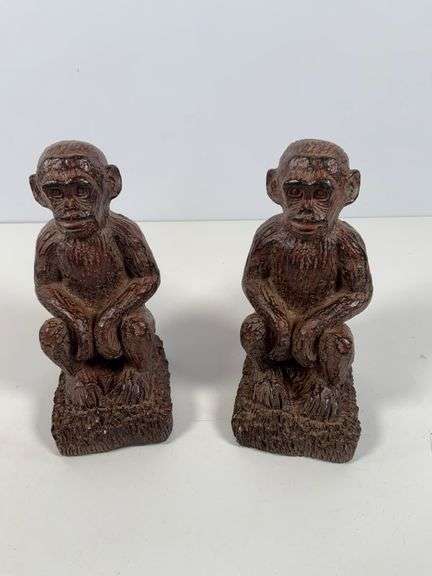 Melannco Monkey Figurines in Brown Finish