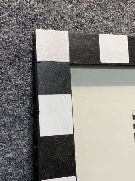 Framed Artwork by Connie Kluck with Black and White Checkerboard Border