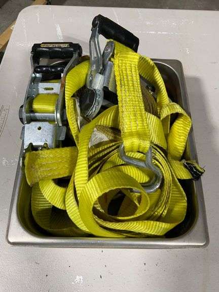 Ratchet Tie-Down Straps with Steel Hooks