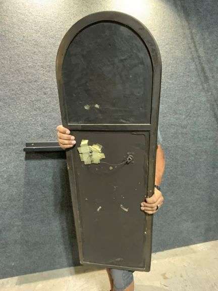 Arched Wooden Wall Mirror with Carved Lion Head Detail