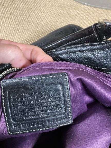 Coach Black Leather Handbag With Chain Straps