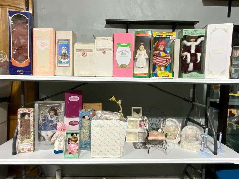 Porcelain Dolls, Boxes, and Doll Accessories