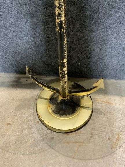 Anchor-Themed Metal and Glass Side Table with Round Top