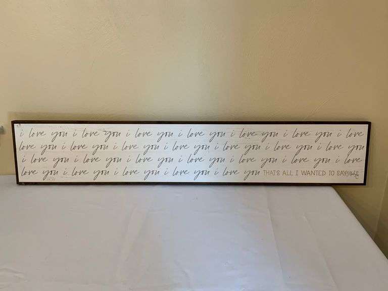 Large Rectangular ‘I Love You’ Sign With Script Text