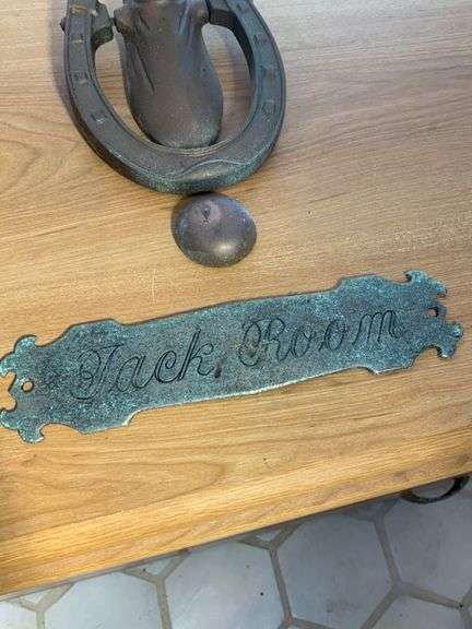 Horse Head Door Knocker and Tack Room Sign