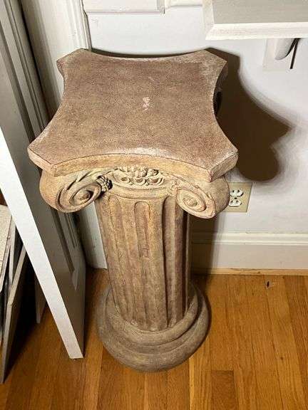 Composite Material Column Pedestal with Decorative Greek-inspired Design