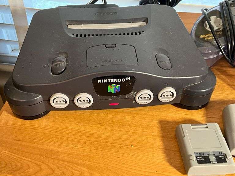 Nintendo 64 Console with Controllers, Memory Expansion, and Super Mario 64