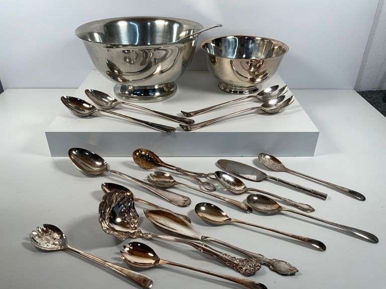 Pewter, Silver Plated and Silver Toned Serving Pieces
