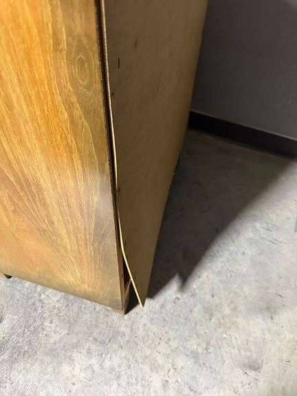 1953 MCM Chinchilla 4 Drawer Chest with Brass Colored Handles