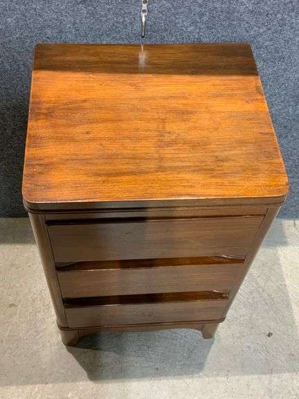 MCM Wooden Three-Drawer Nightstand with Dovetail Construction