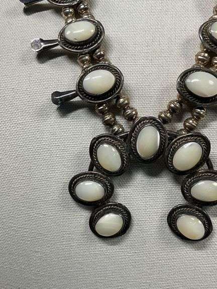 Sterling Silver Necklace with White Stone Accents