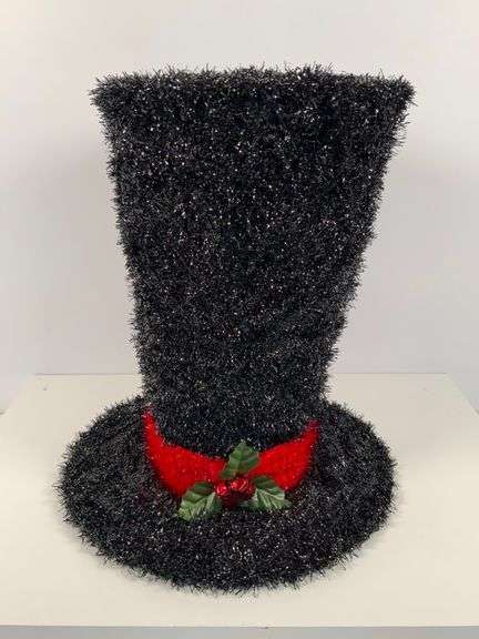 Tall Black Top Hat Tree Topper, 16-Inches Tall
