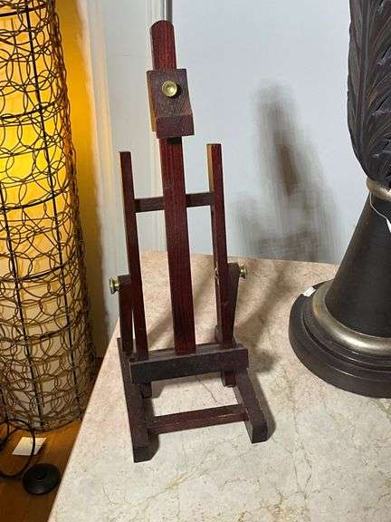 Wooden Tabletop Adjustable Easel With Brass Hardware