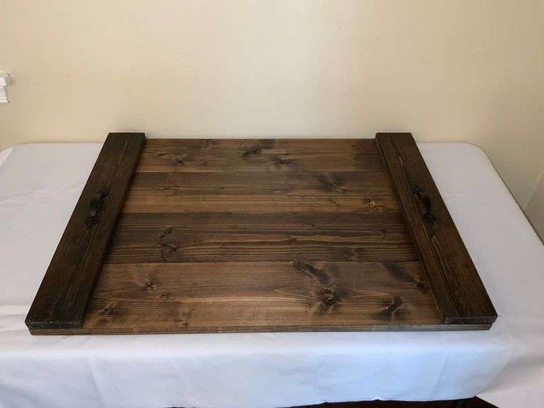 Handmade Wooden Stove Cover with Handles