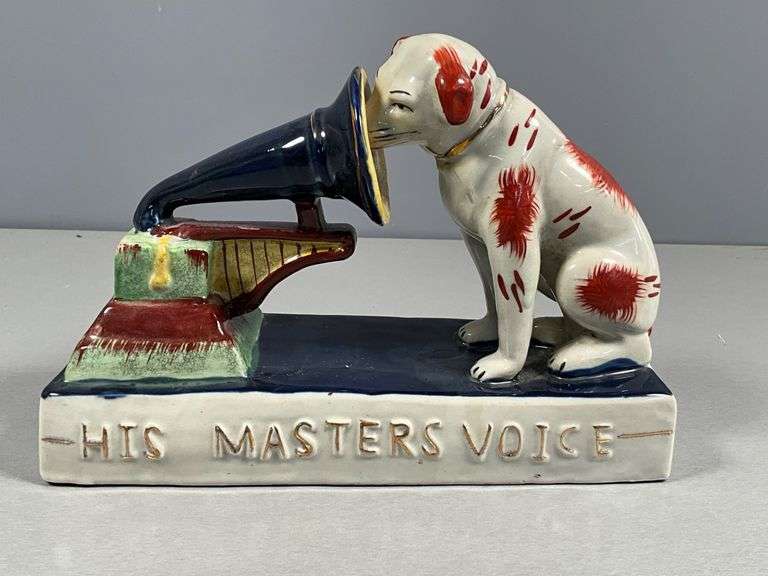 His Master’s Voice Ceramic Figurine of Dog and Gramophone
