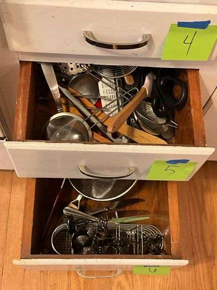 Kitchen Utensils in Wooden Drawers