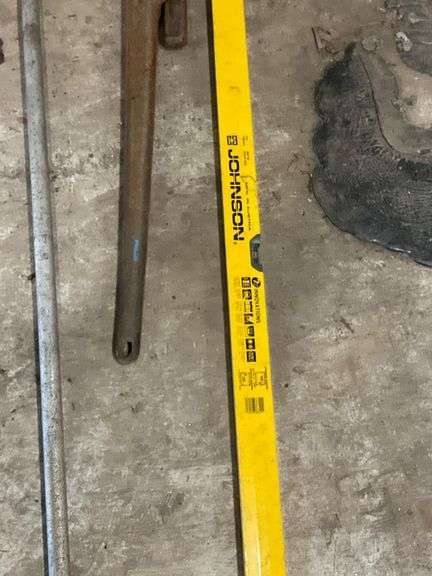 Pipe Wrench, Bar Clamp, and Johnson Level Combo Set