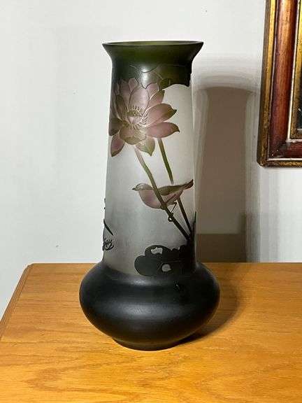 Gallé Signed Cameo Glass Vase, Posthumous Production (ca. 1904–1936)