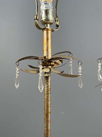 Gold and Silver Colored Table Lamps with Crystal Accents
