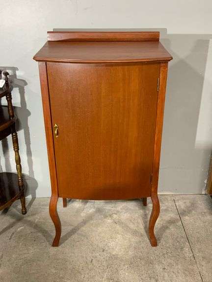 Larkin 1920s Wooden Music Cabinet with Interior Shelves