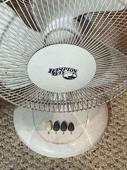 Four Electric Table Fans, Including Hampton Bay Models