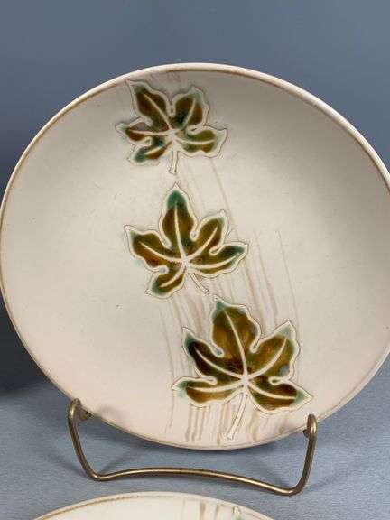Pier 1 Autumn Leaves Stoneware Dinner and Salad Plates Set