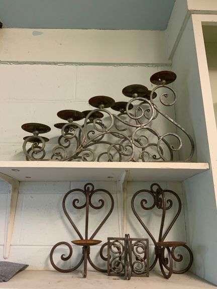 Wrought Iron Candle Holders With Scroll Designs