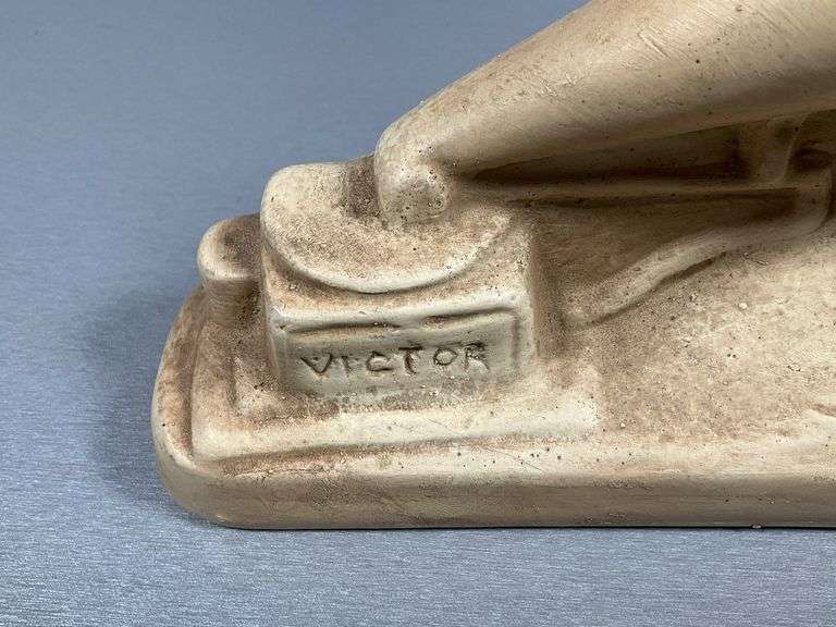 Victor Statuette Featuring Dog and Gramophone