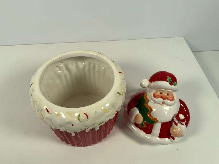 Home Interiors Santa Claus Ceramic Canisters