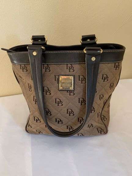 Dooney & Bourke Monogram Tote Bag with Leather Trim