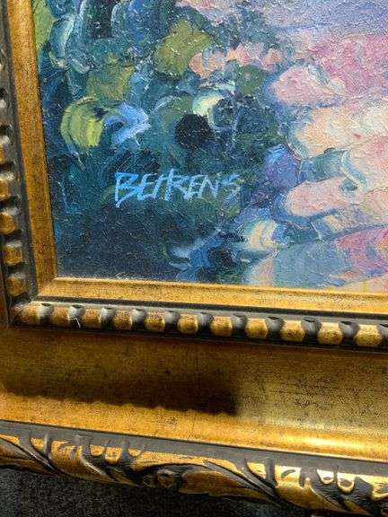 Painting on Board Signed ‘Behrens’ in Ornate Frame