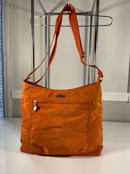 Baggallini Orange Nylon Shoulder Bag with Pink Interior