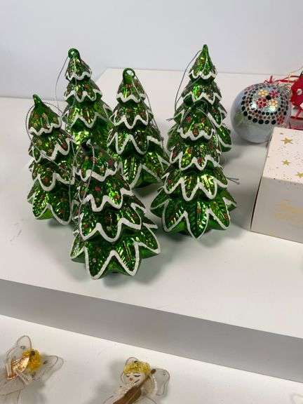 Christmas Tree Ornaments Including Glass Baubles and Figurines