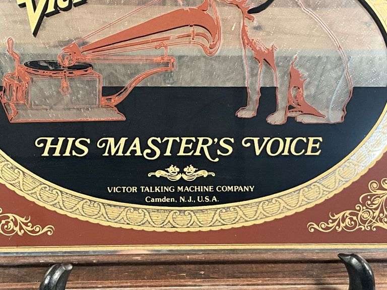 Victor ‘His Master’s Voice’ Framed Advertising Mirrored Sign
